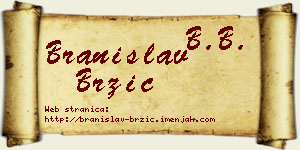Branislav Brzić vizit kartica